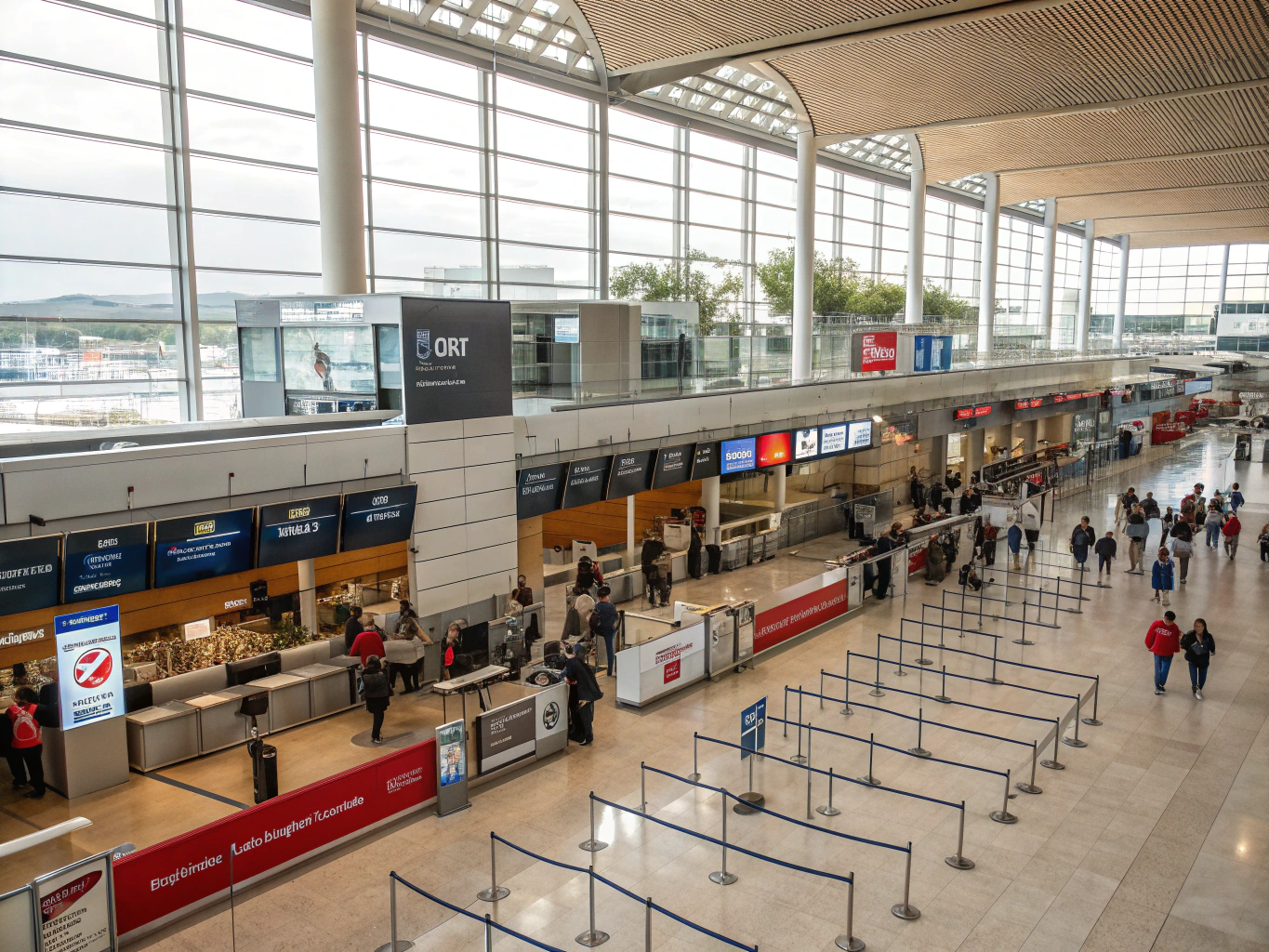 A l'intérieur de l'aéroport de Lyon.